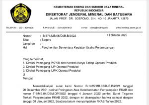 Dirjen Minerba Hentikan Sementara Kegiatan 1.036 IUP, 15 Berada di Jambi