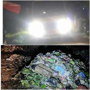 Truk Sampah DLH Sungaipenuh Ketahuan Buang Sampah ke Tanah Kampung 