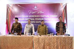 Rekapitulasi Verfak Dukungan Minimal, 13 Bakal Calon Anggota DPD RI Belum Memenuhi Syarat