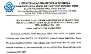 Mengejutkan, Prof Asad Isma Tak Lolos Seleksi Administrasi Calon Rektor UIN STS Jambi