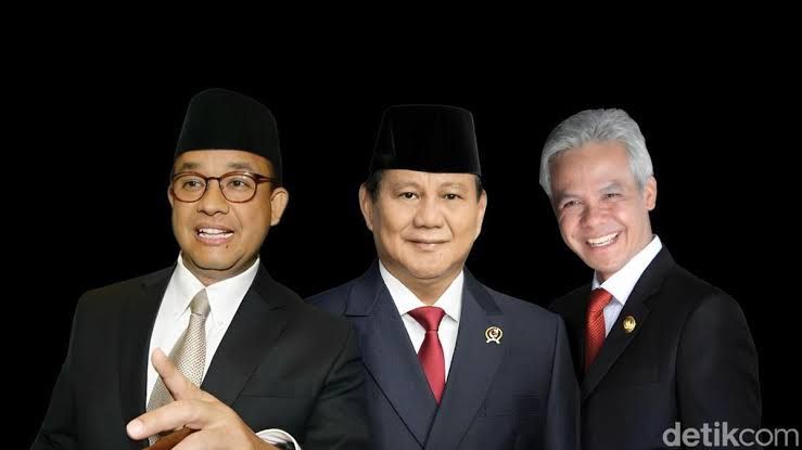 Anies, Prabowo, Ganjar. 