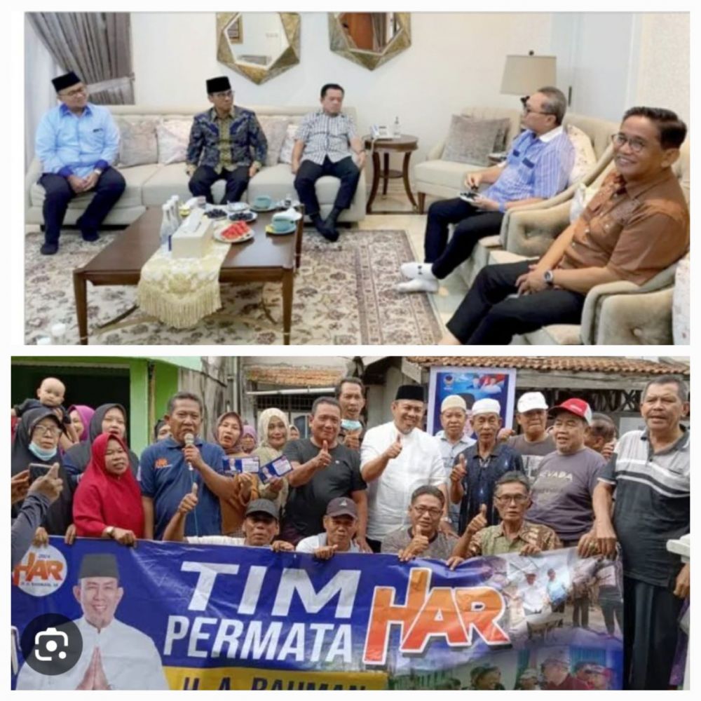 foto atas Maulana saat bertemu Ketum PAN Zulkifli Hasan ditemani Ketua DPW H Bakri dan Ketua MPP PAN Jambi Al Haris. Foto bawah, HAR melakukan sosialisasi ke masyarakat.