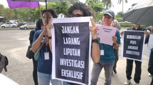 Koalisi Penyelamat Pilar Demokrasi di Jambi Aksi Tolak RUU Penyiaran