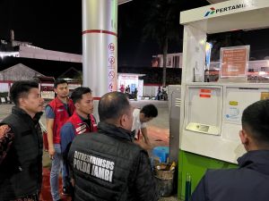 Pastikan BBM Aman Jelang Ramadhan, Ditreskrimsus Polda Jambi Bersama Pertamina Sidak SPBU