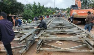 Jembatan Bailey di Jalan Lintas Jambi-Padang yang Putus Ditarget Fungsional Akhir Pekan Ini