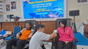 Ditpolairud Polda Jambi Donor Darah Peringati HUT ke 75